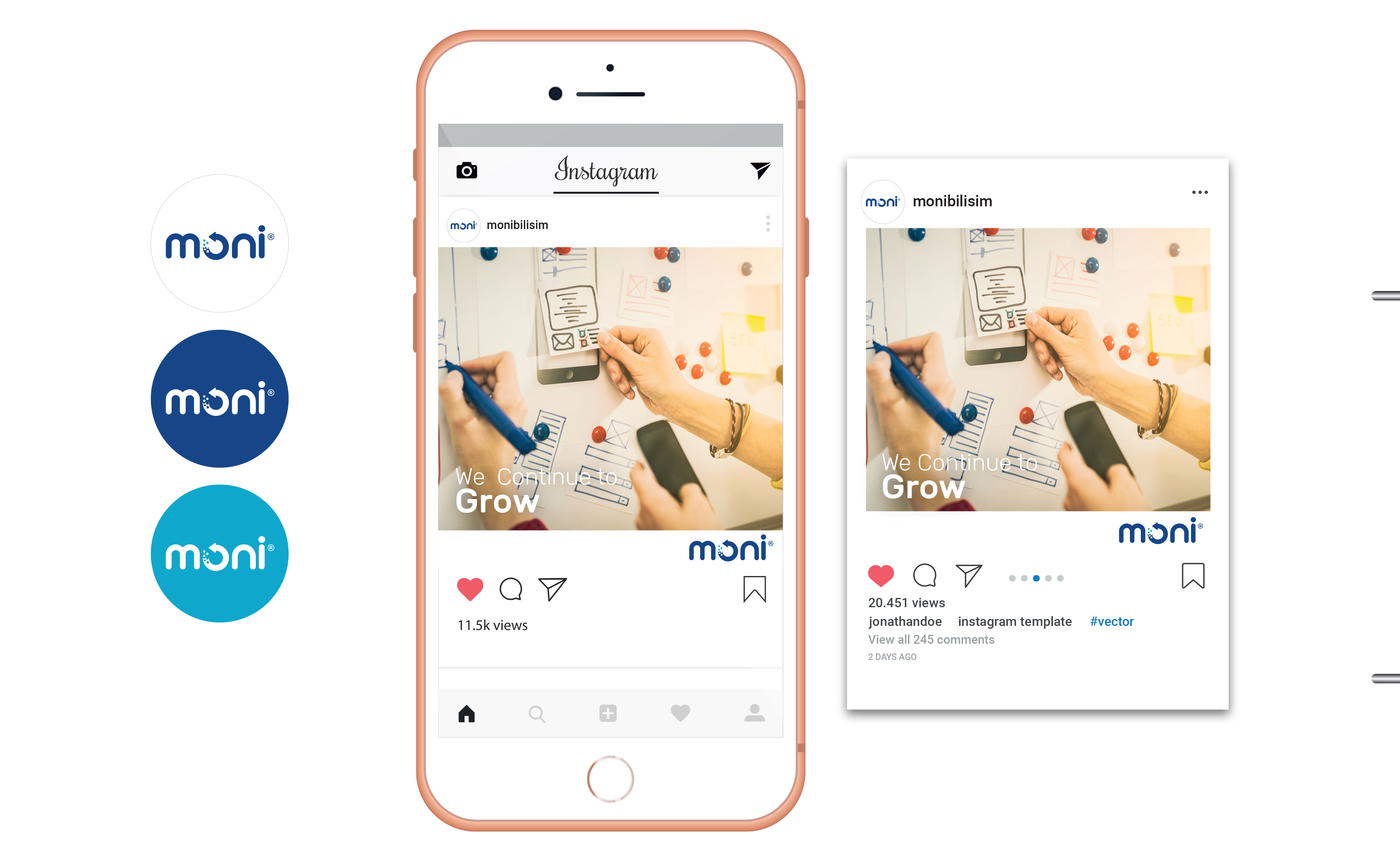 Moni Bilişim Logo & Kurumsal Kimlik Tasarımı - Ruberu Reklam Ajansı İstanbul